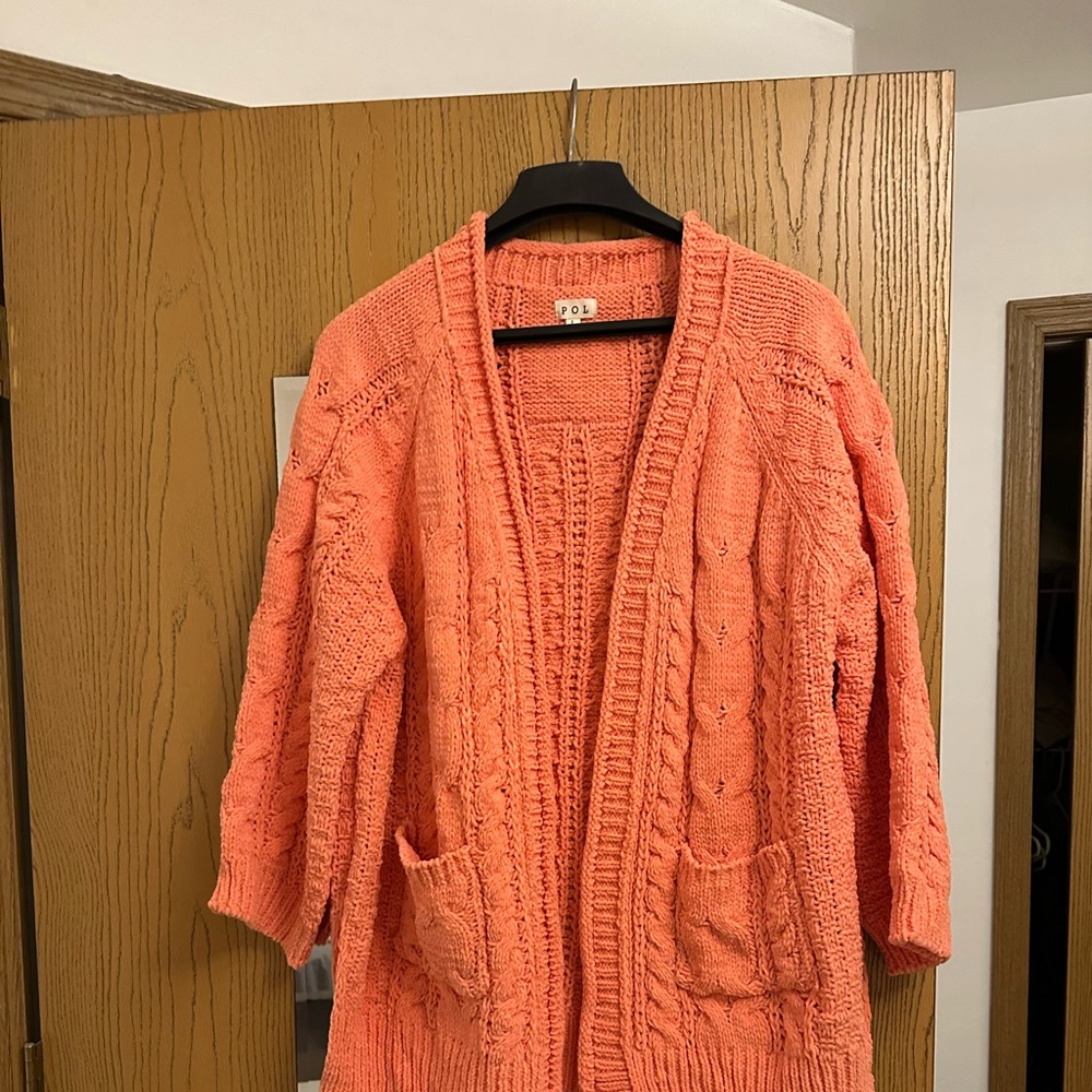 POL Coral Knit Cardigan NWOT